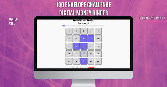 100 Envelope Challenge Digital Money Binder | Savings Tracker Web App | Budget & Cash Saving Challenge